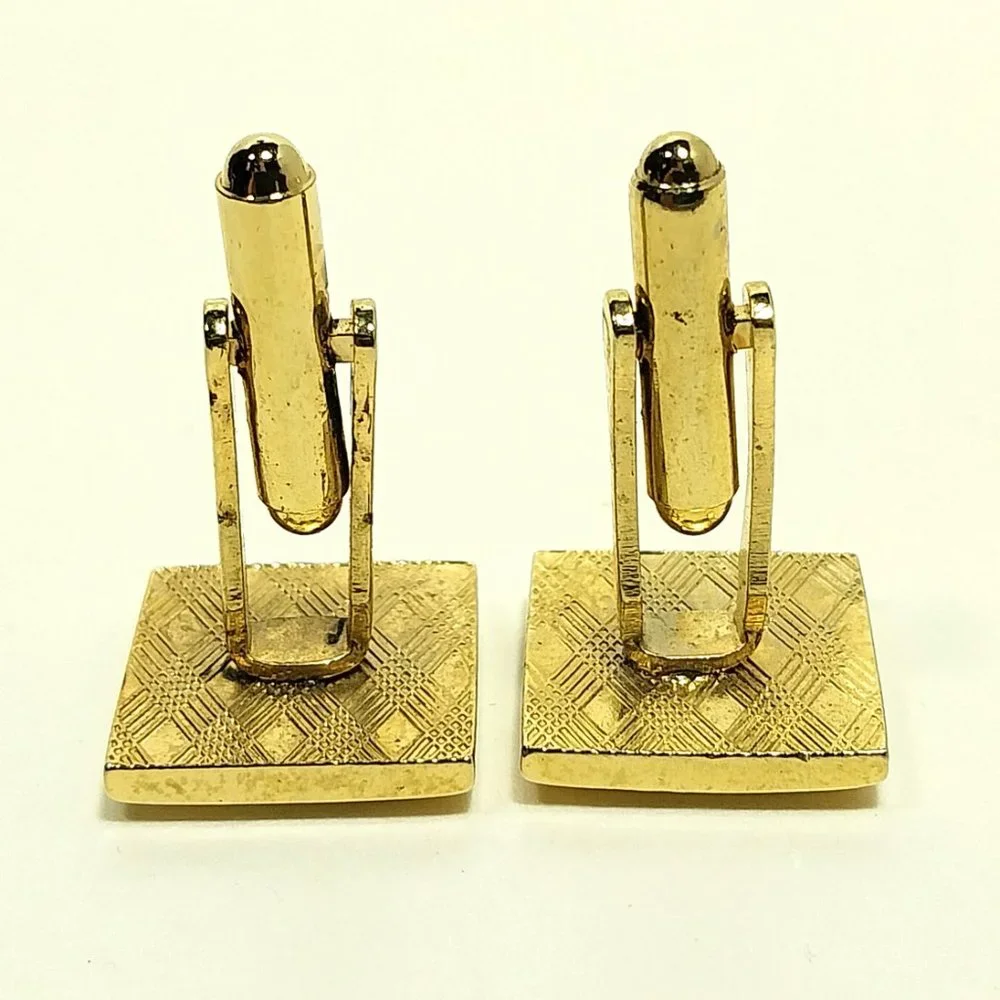 Vintage Black And Gold Tone Cufflinks CLASSIC Men's Formal Wear Accessory #1289